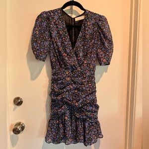 Floral Ruched Mini Dress